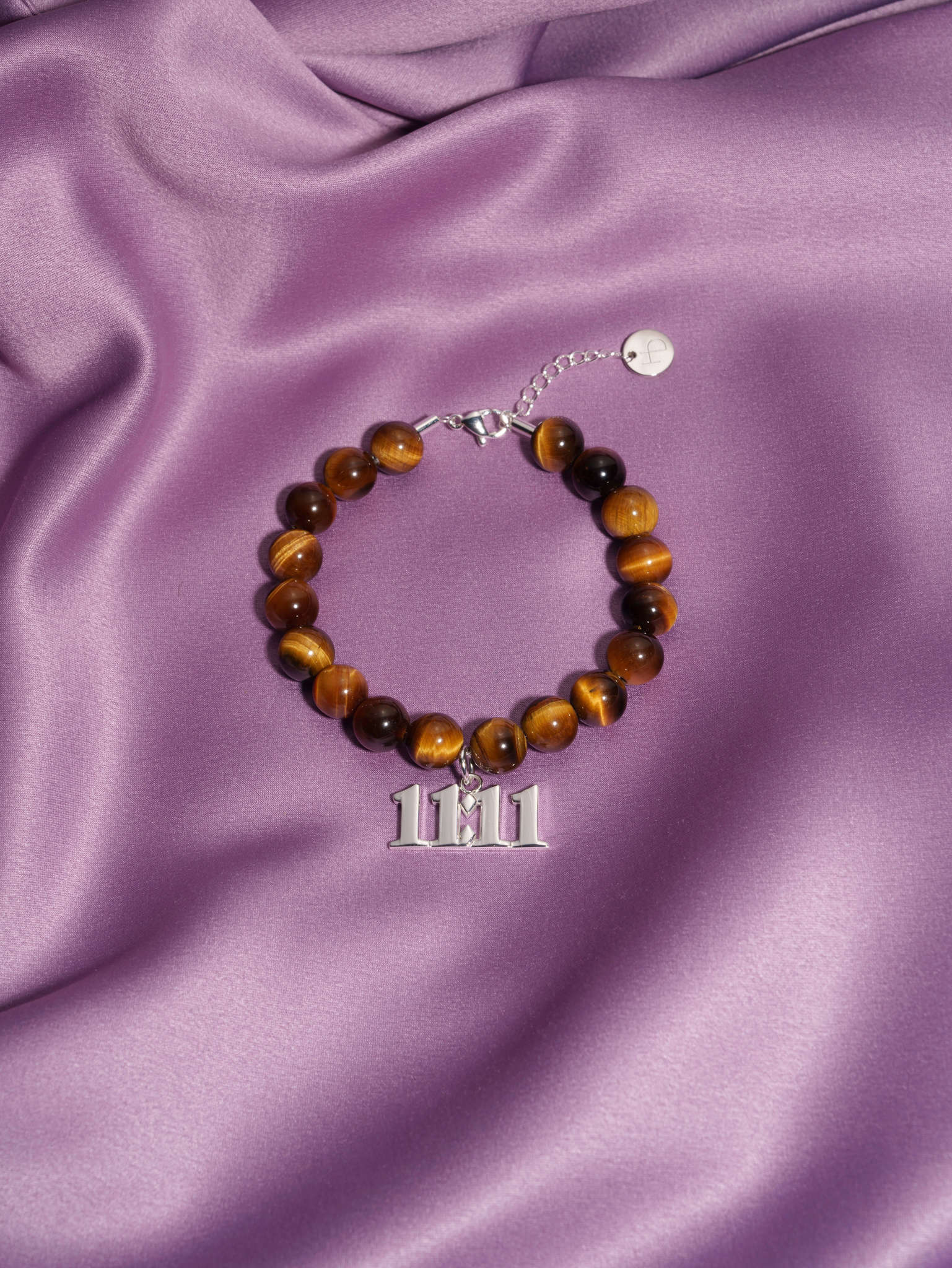 11:11 Tiger's Eye Silver Charm Bracelet