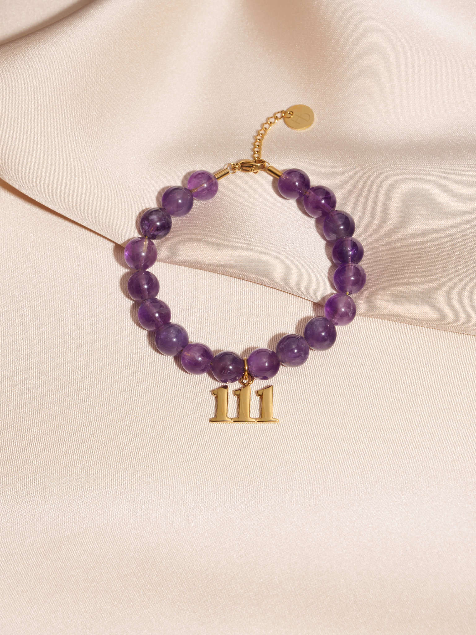 111 Amethyst Gold Charm Bracelet