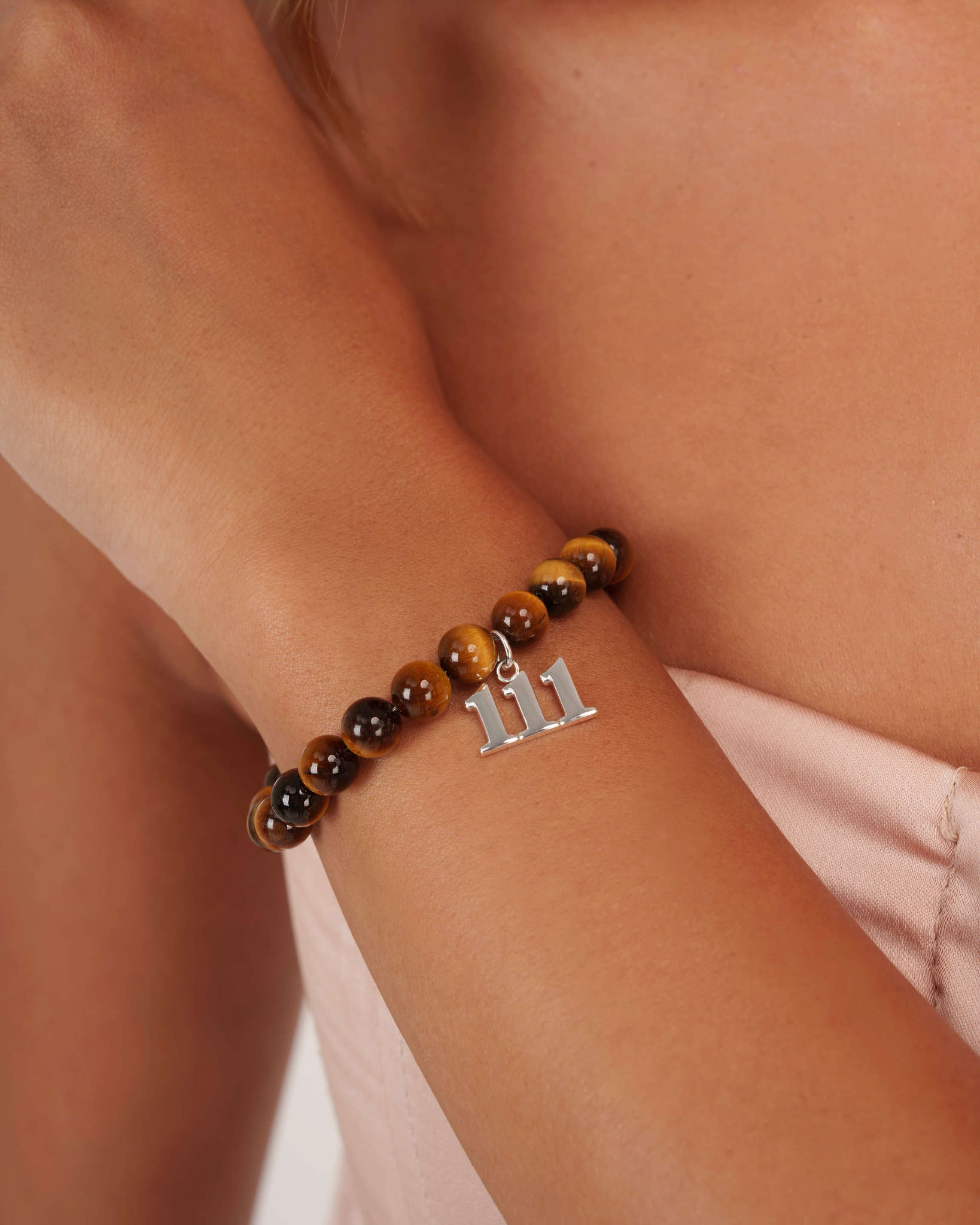 111 Tiger's Eye Silver Charm Bracelet