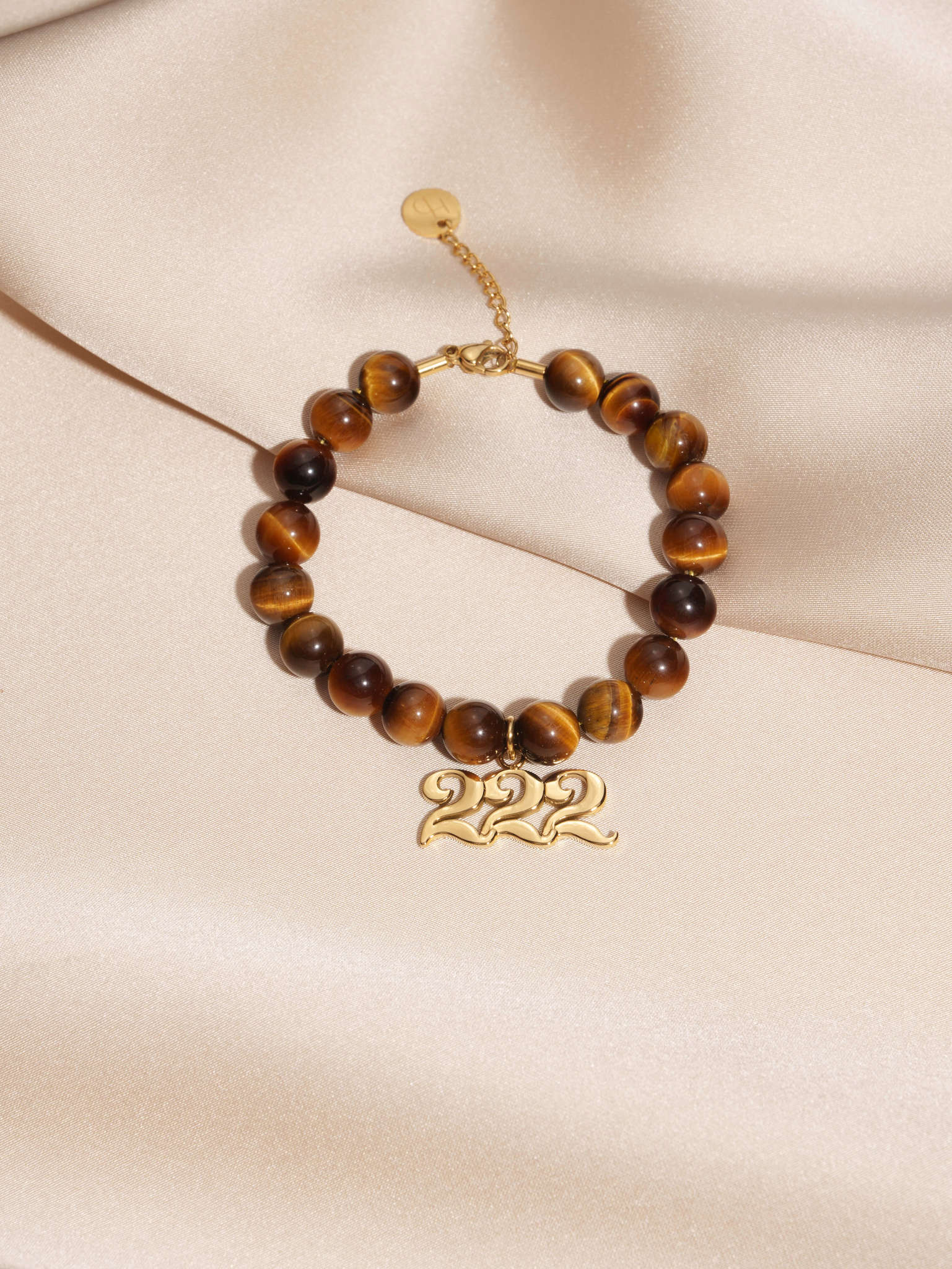 222 Tiger's Eye Gold Charm Bracelet