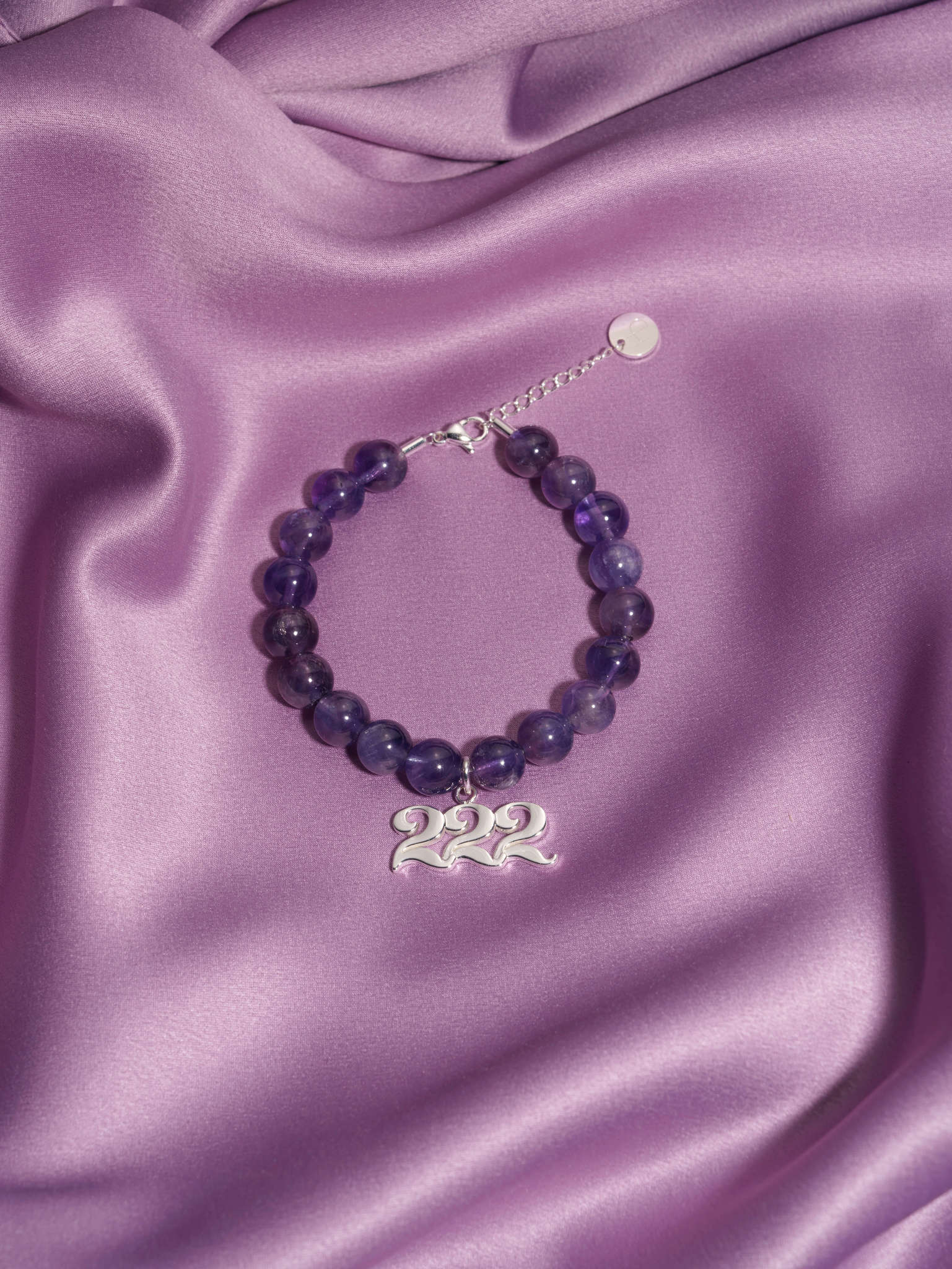 222 Amethyst Silver Charm Bracelet