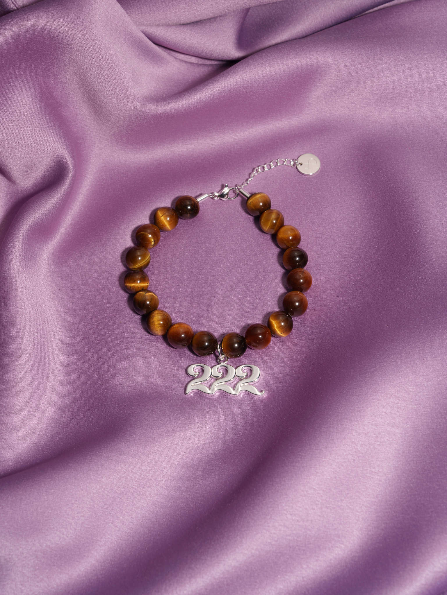 222 Tiger's Eye Silver Charm Bracelet