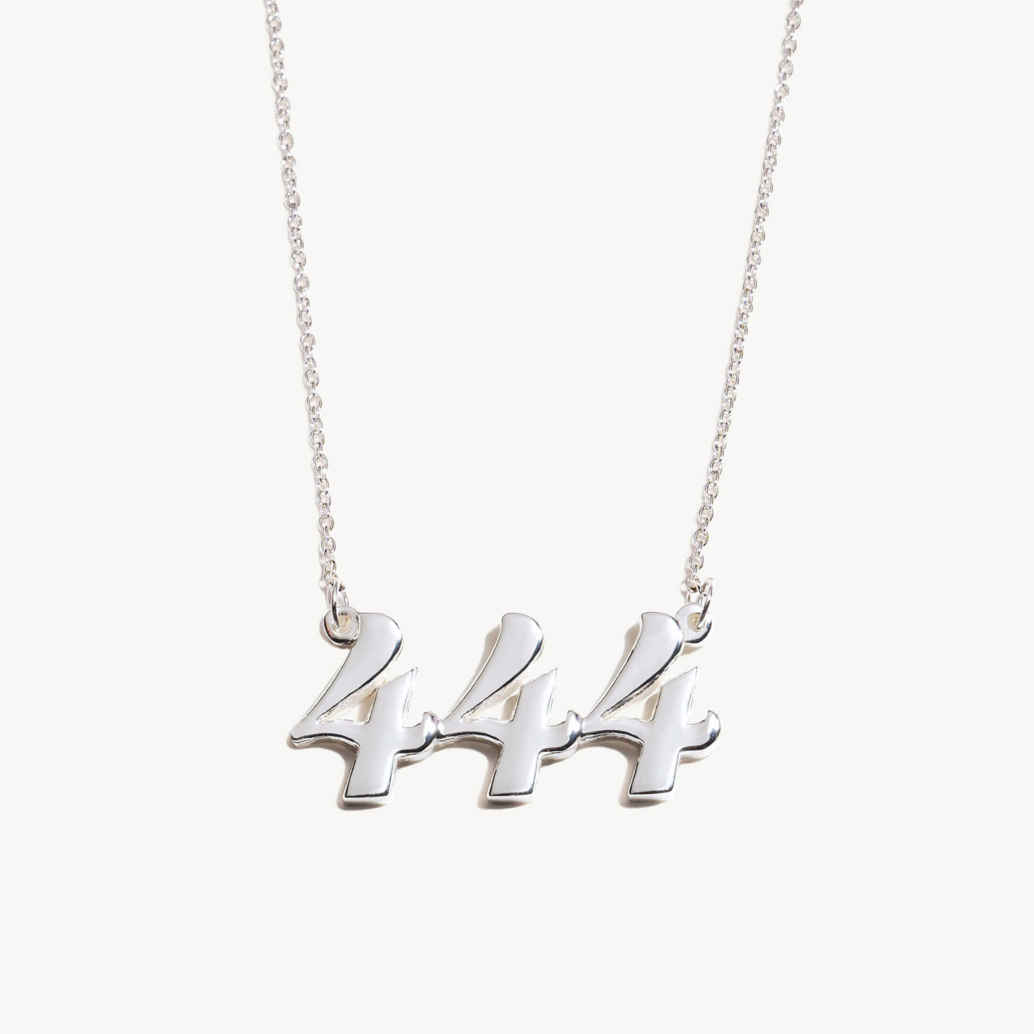 444 angel number necklace silver