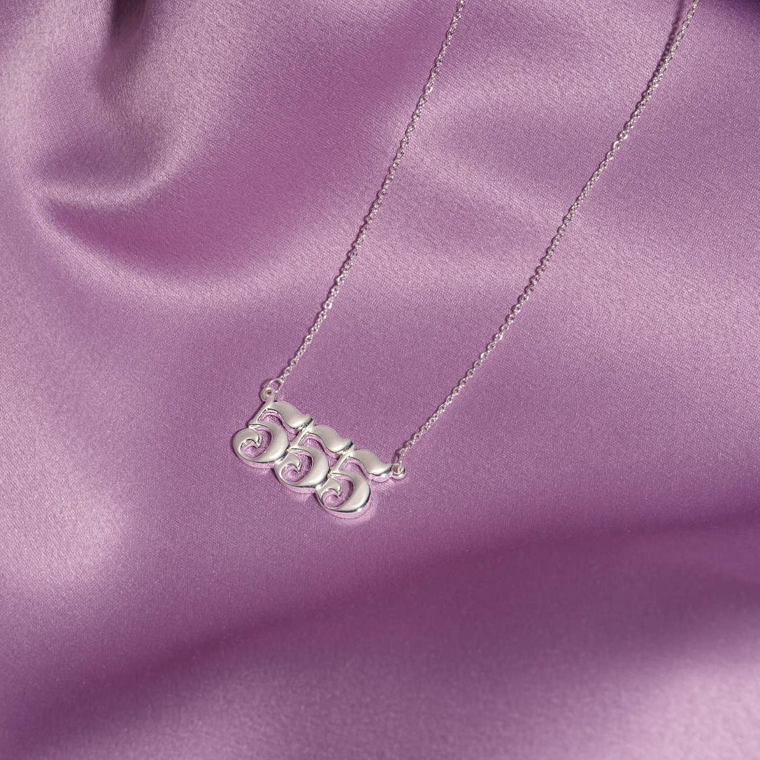 angel number 555 necklace with unique design