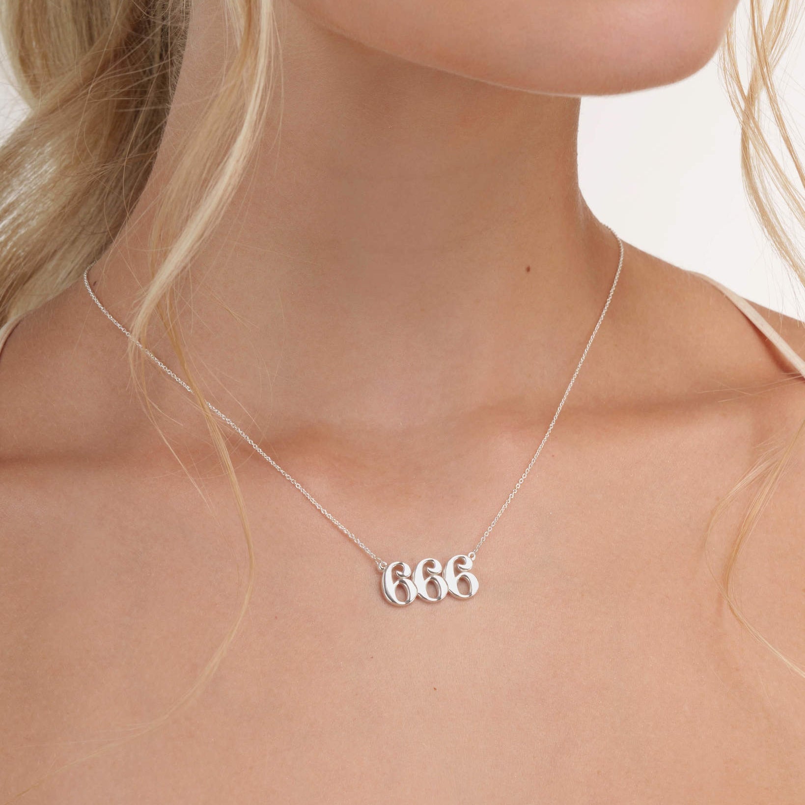 666 necklace silver unique design