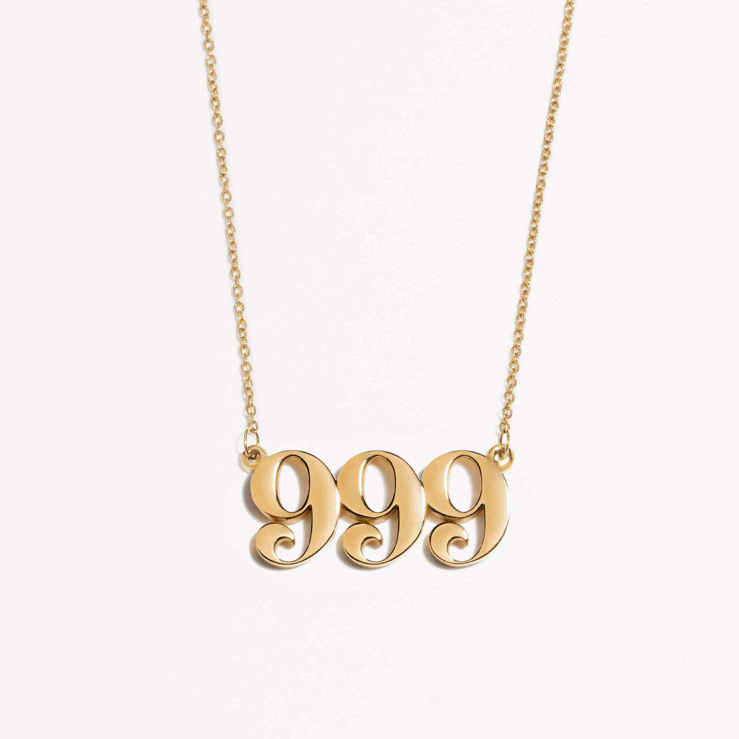 999 angel number necklace gold