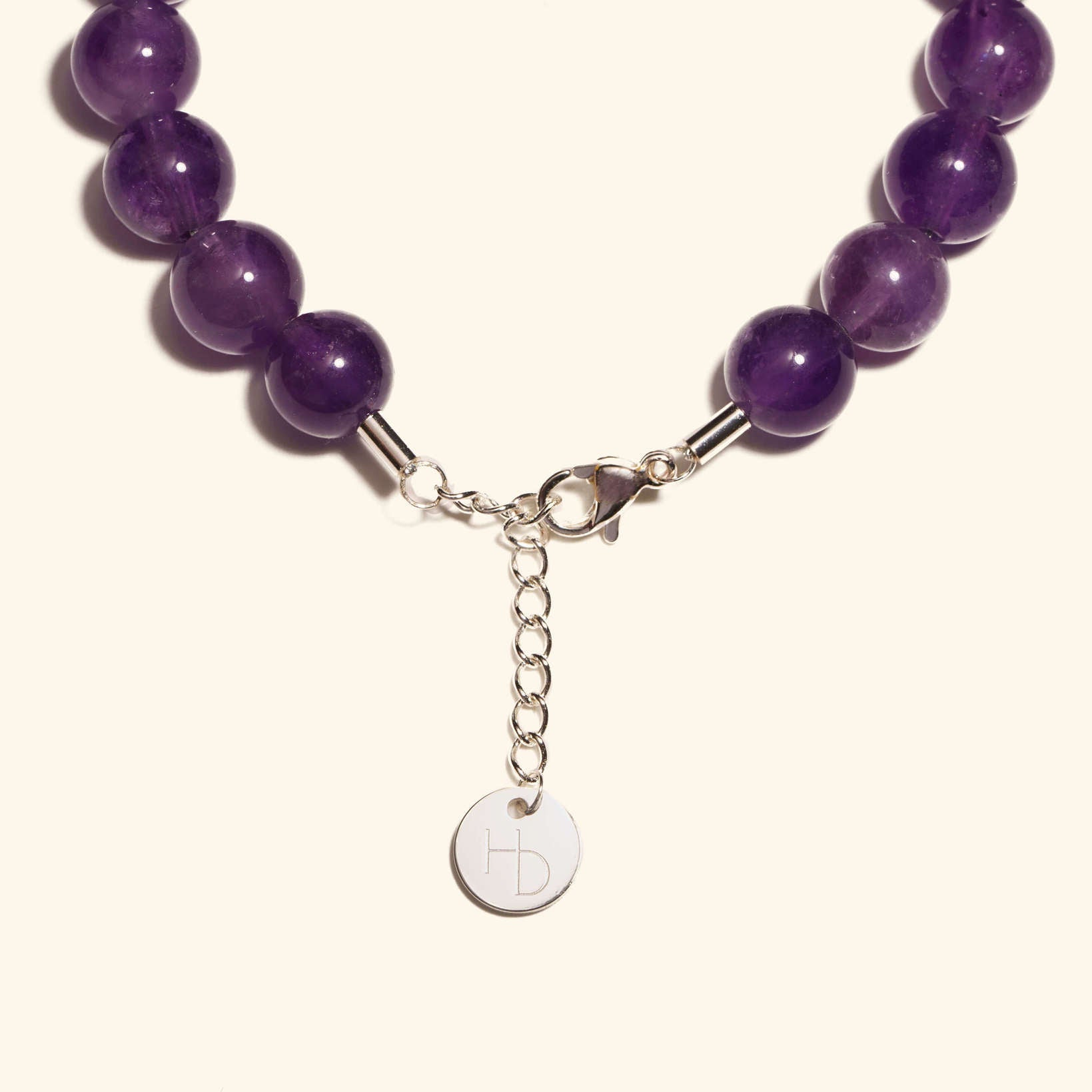 999 Amethyst Silver Charm Bracelet