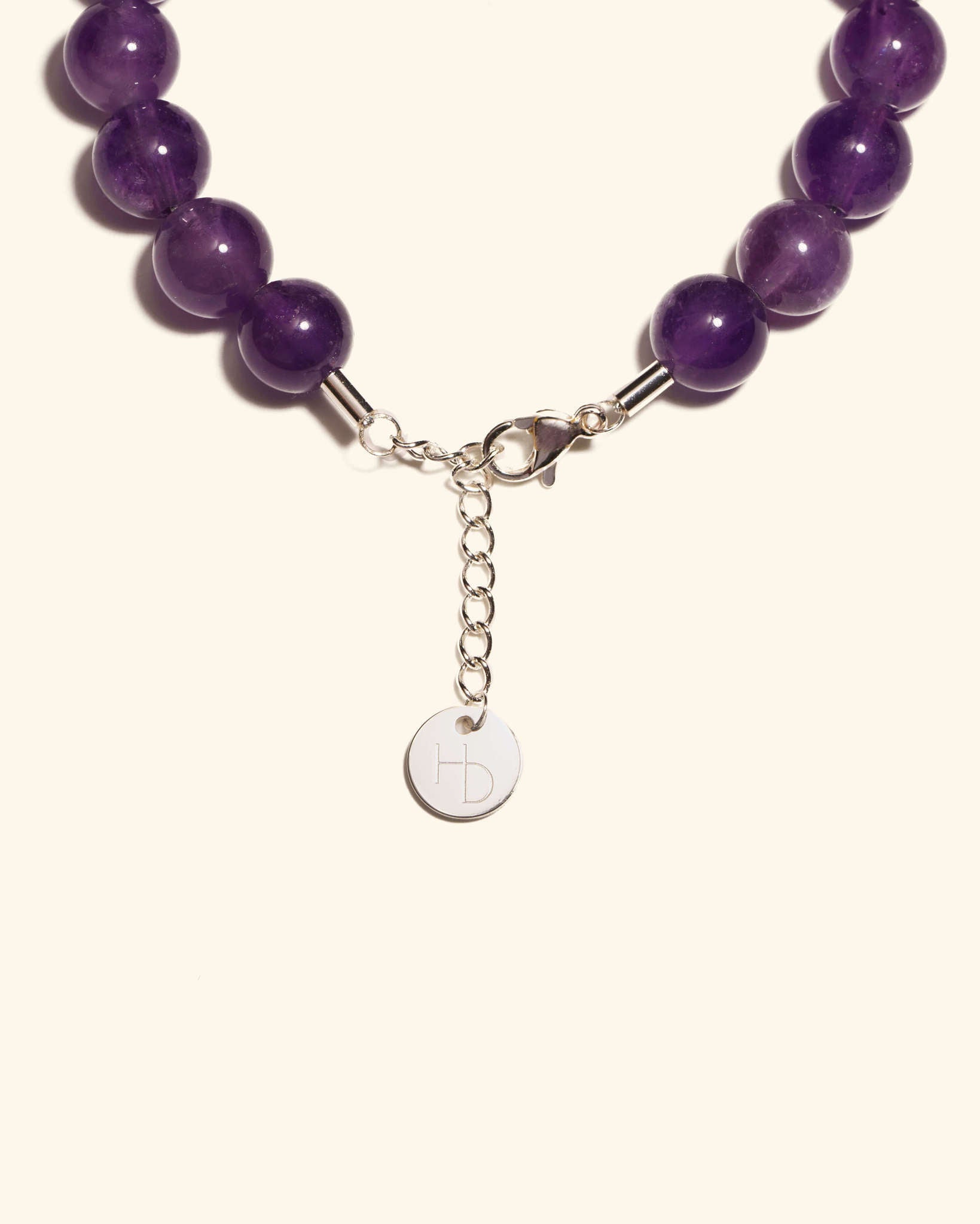 333 Amethyst Silver Charm Bracelet
