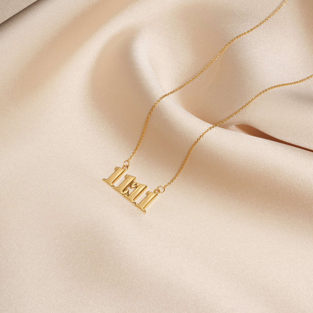 Gold or Silver Angel Number Necklace - Choose Your Number