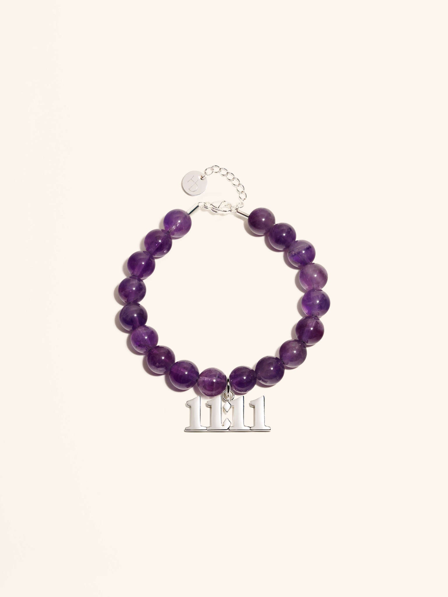 Gemstone Bracelet with Angel Number Charm | Amethyst or Tiger Eye | Gold or Silver