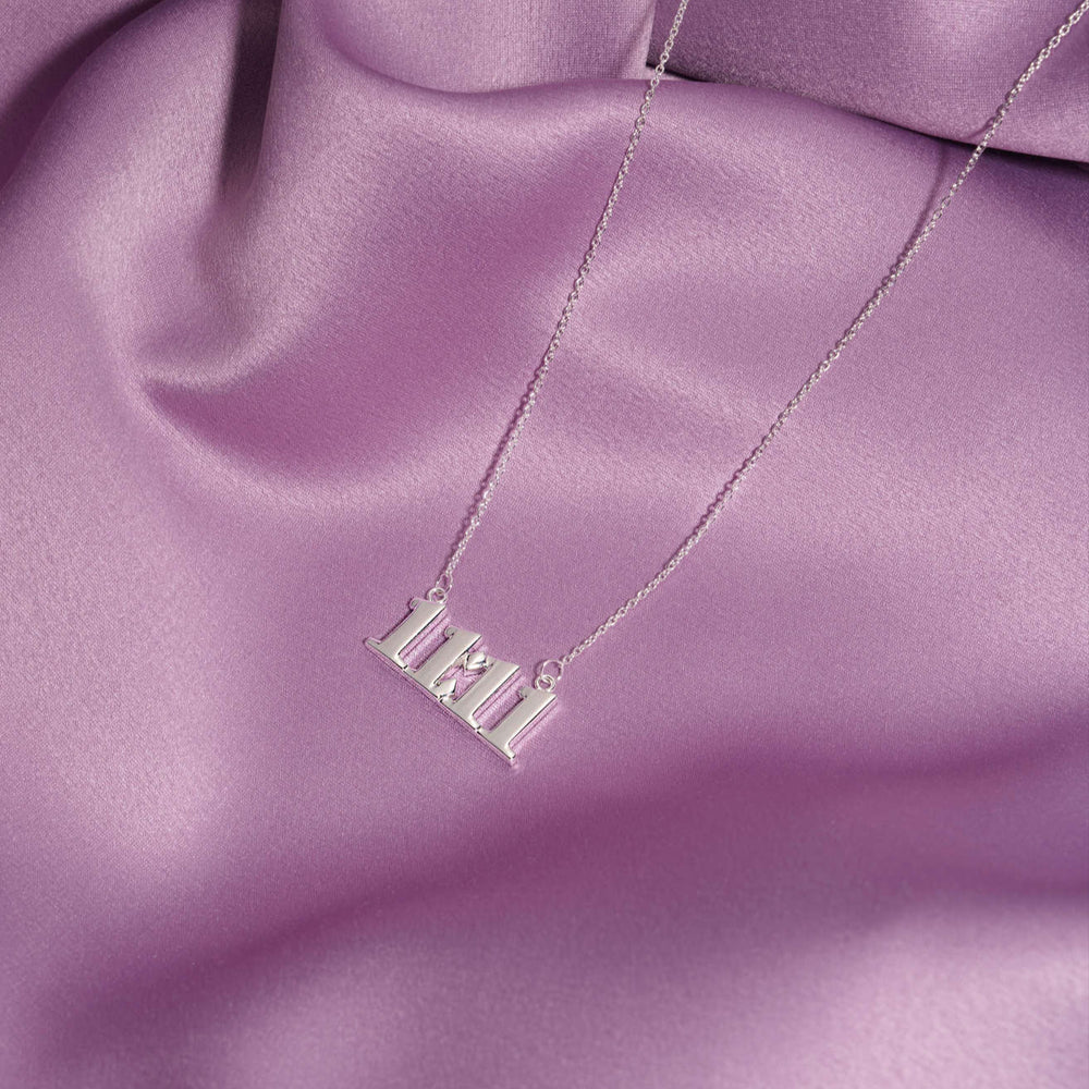 Gold or Silver Angel Number Necklace - Choose Your Number
