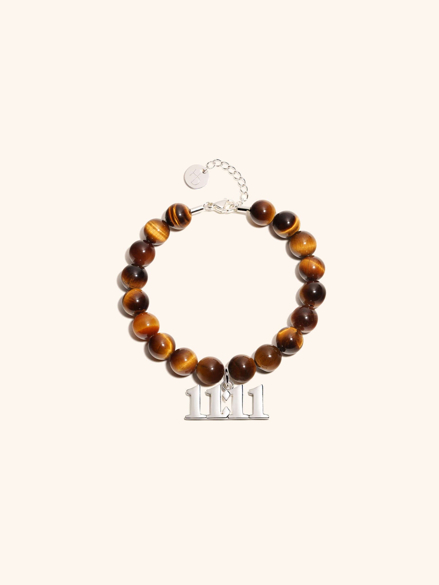 Gemstone Bracelet with Angel Number Charm | Amethyst or Tiger Eye | Gold or Silver