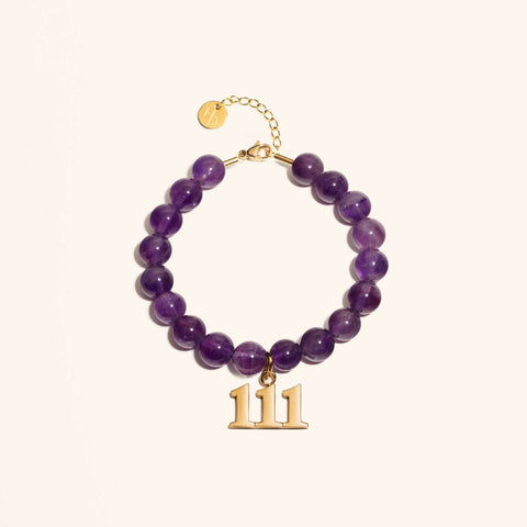 111 Amethyst Gold Charm Bracelet