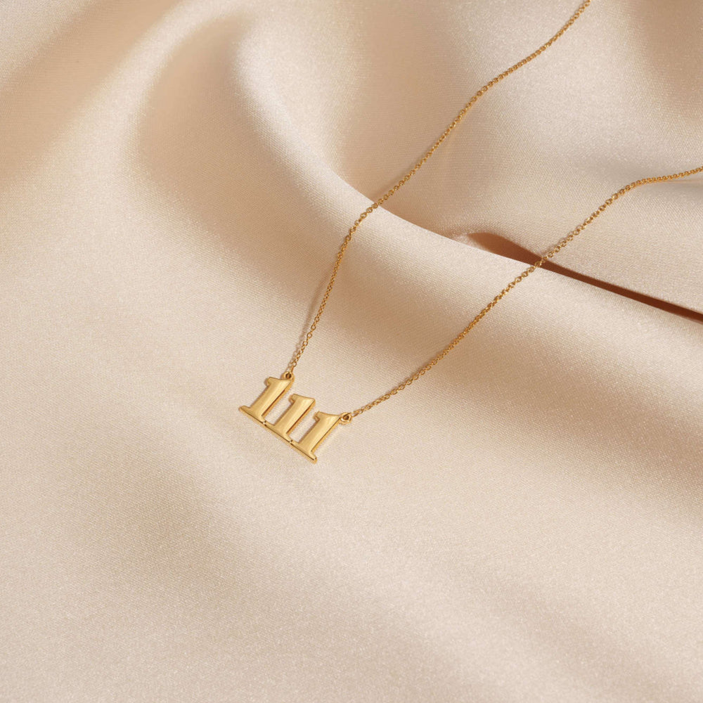 Gold or Silver Angel Number Necklace - Choose Your Number