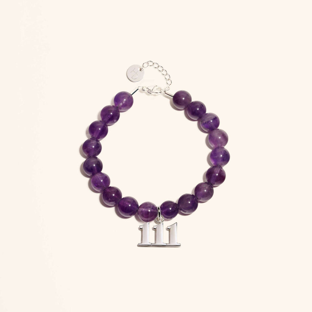 111 Amethyst Silver Charm Bracelet