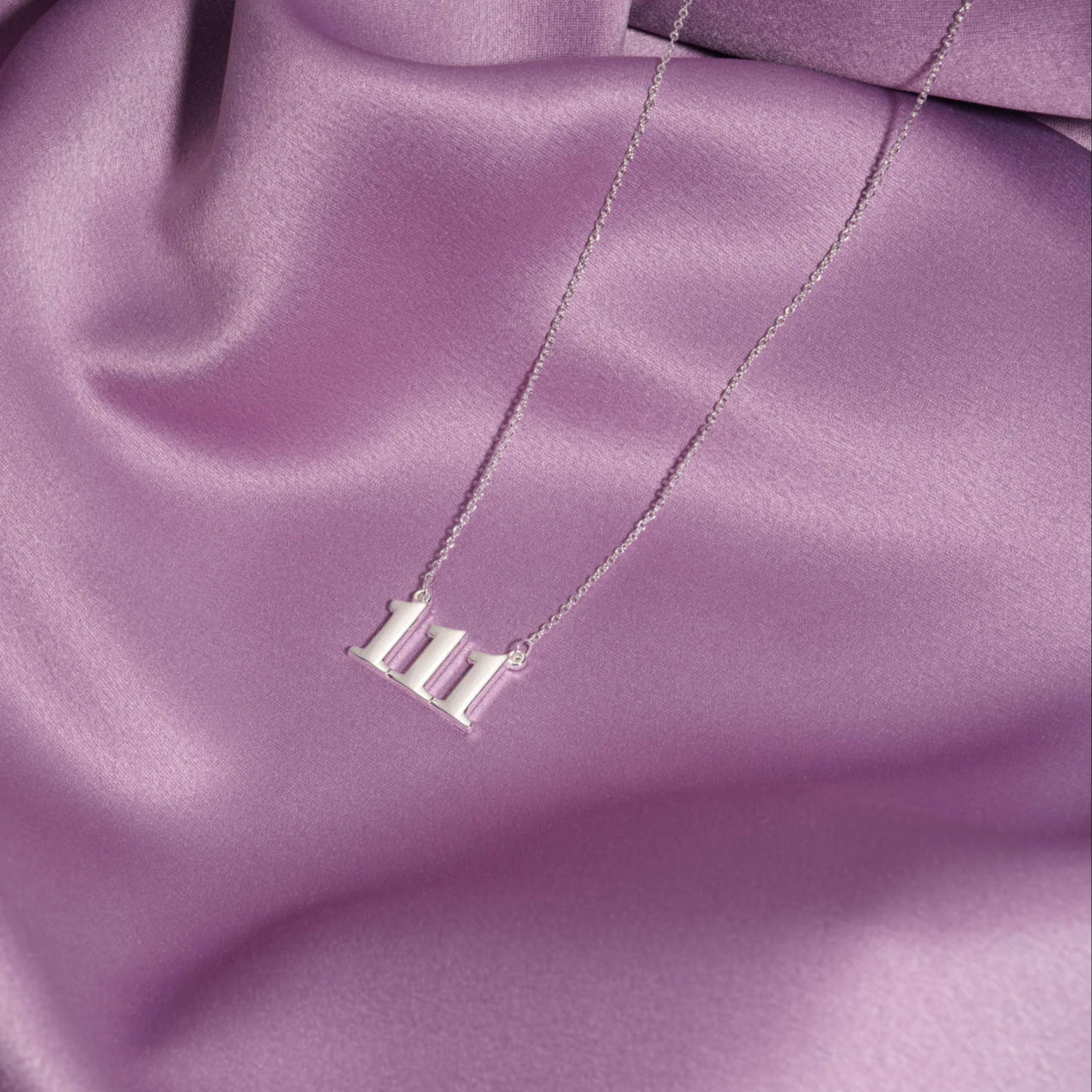 Silver Angel Number Necklace - Choose Your Number