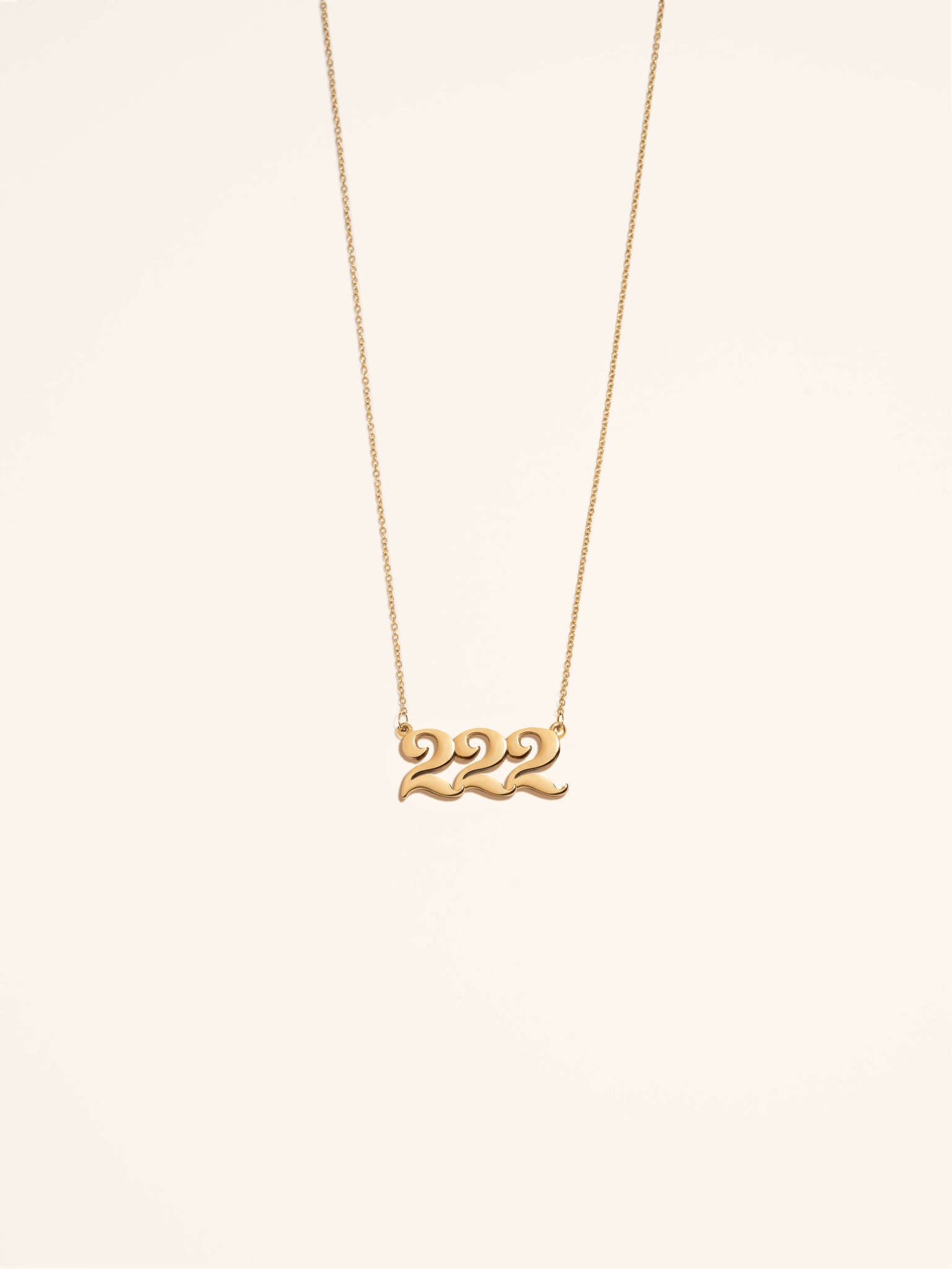 Angel Number 222 Gold Necklace