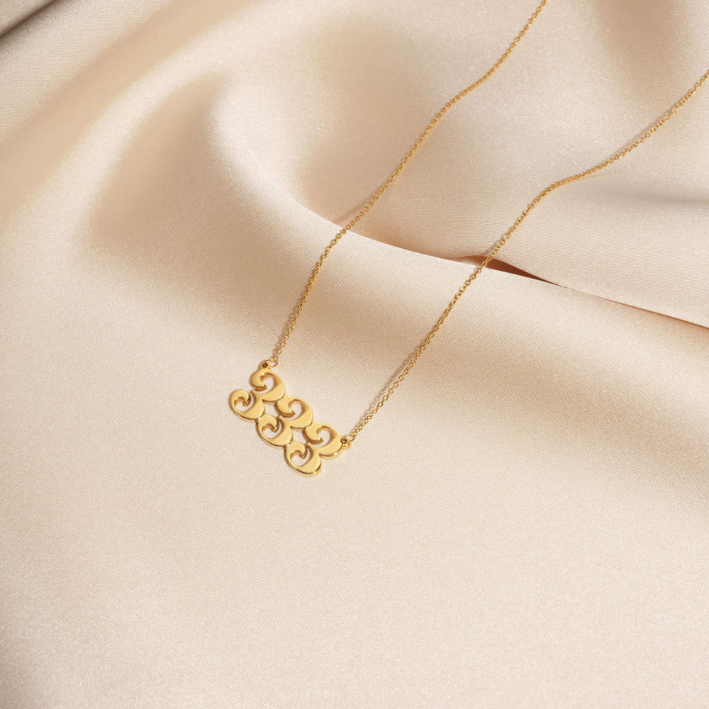 Gold or Silver Angel Number Necklace - Choose Your Number