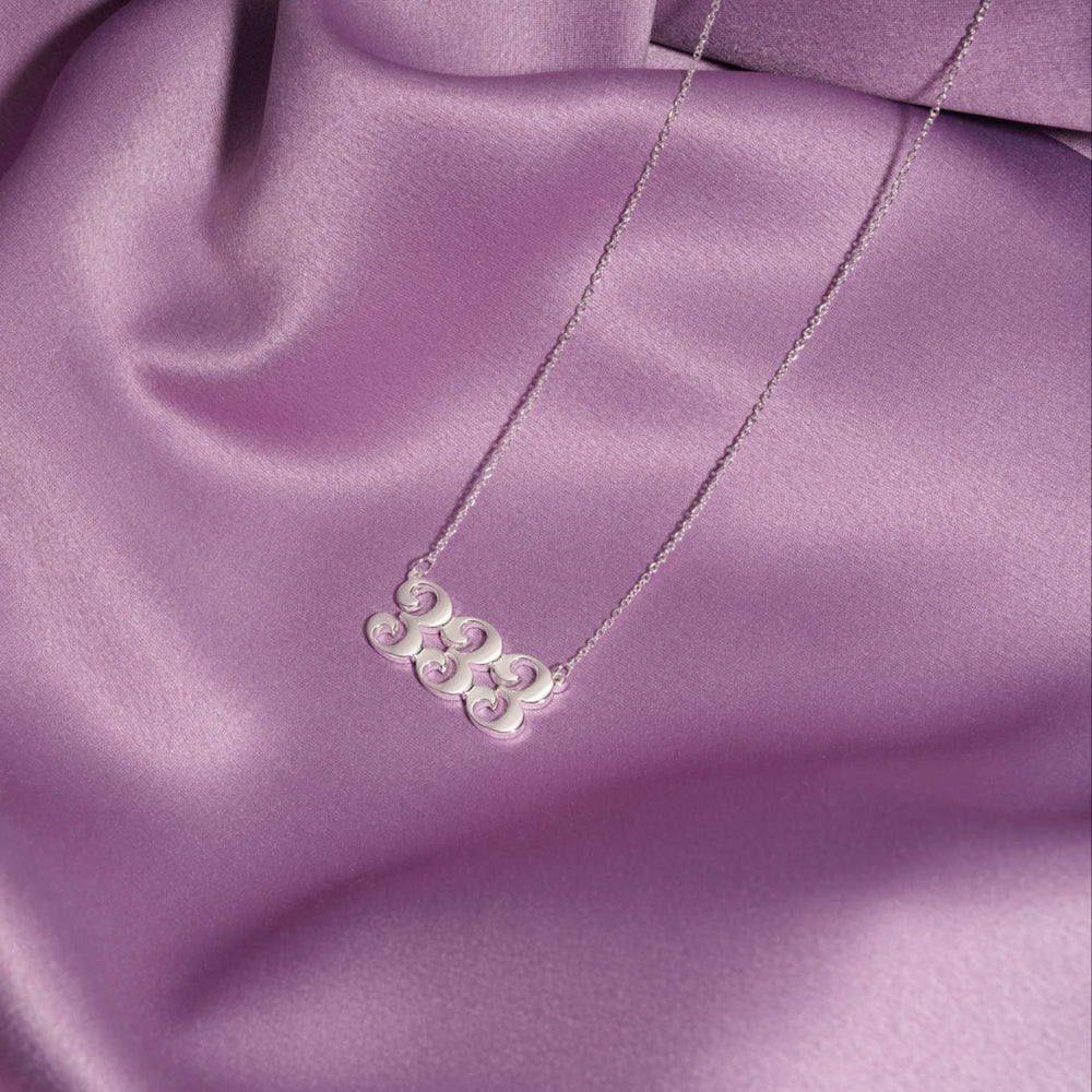 Gold or Silver Angel Number Necklace - Choose Your Number