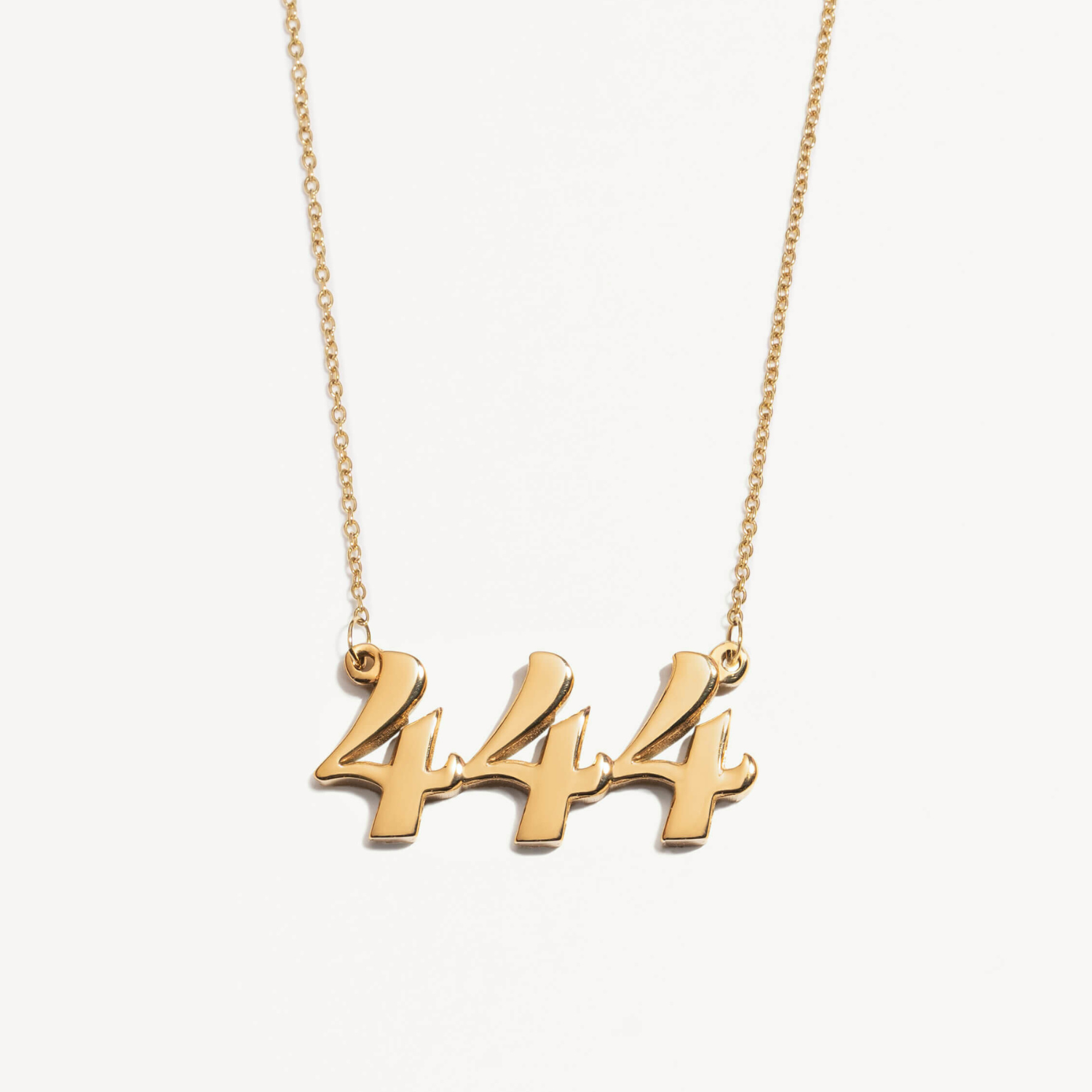 444 necklace gold with unique pendant design