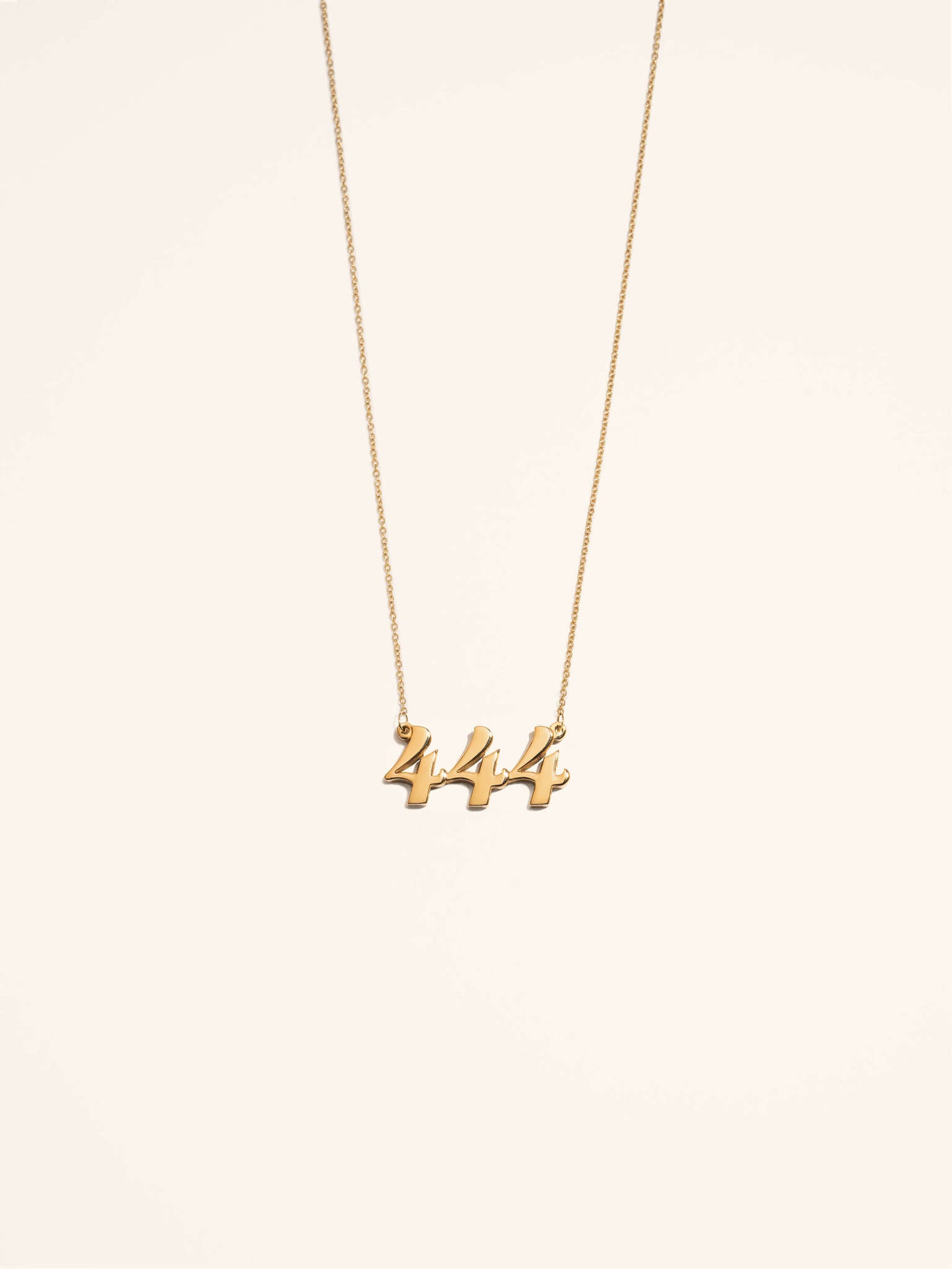 Angel Number 444 Gold Necklace