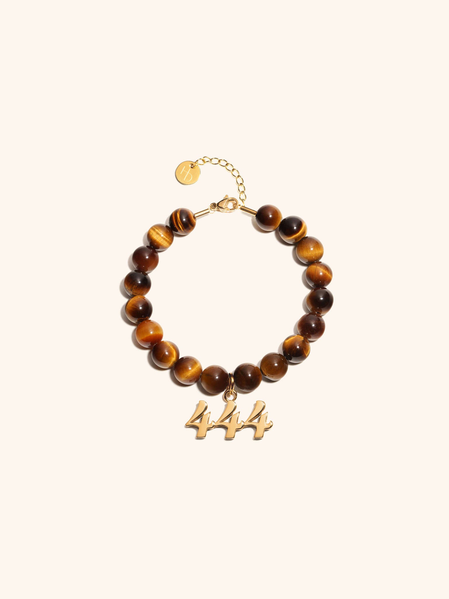 Gemstone Bracelet with Angel Number Charm | Amethyst or Tiger Eye | Gold or Silver