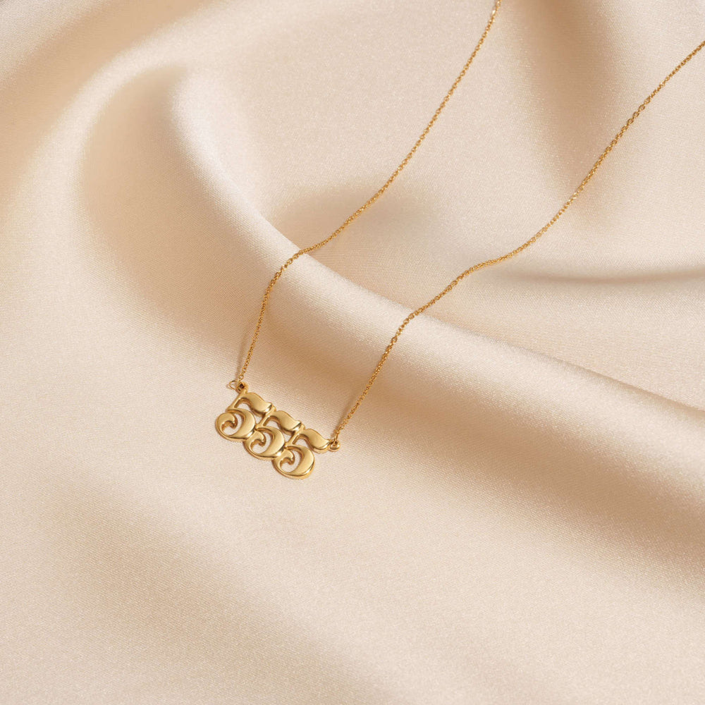 Gold or Silver Angel Number Necklace - Choose Your Number