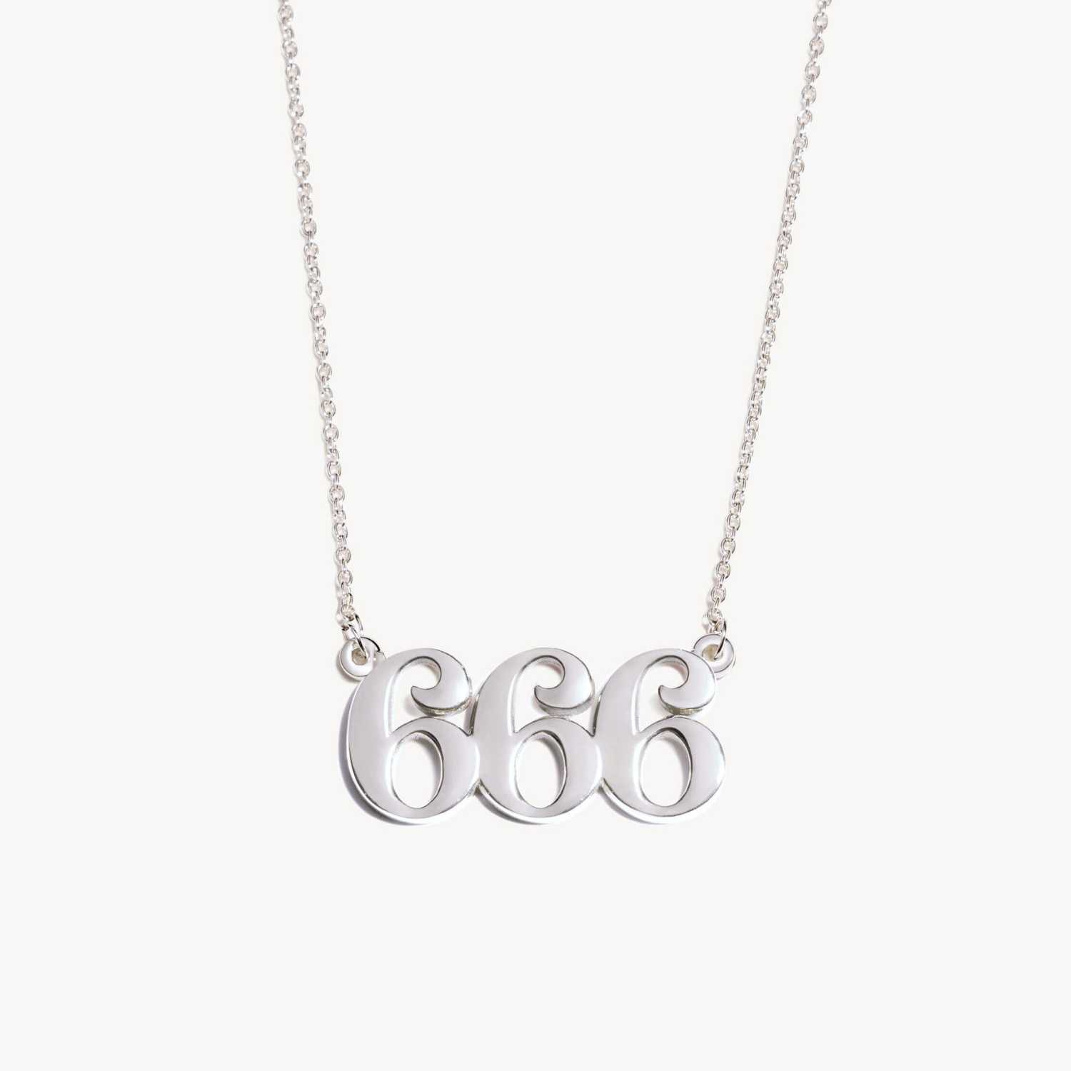 silver necklace with 666 unique design 
