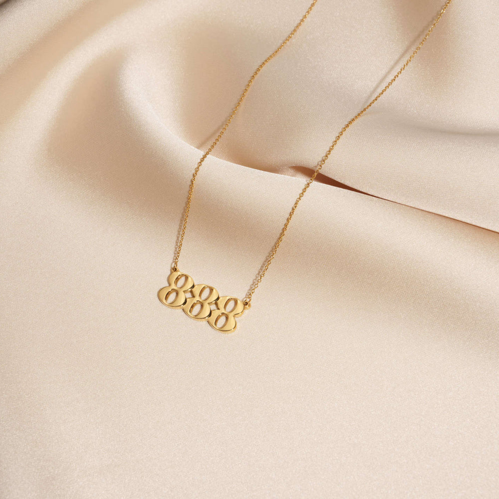 Gold or Silver Angel Number Necklace - Choose Your Number