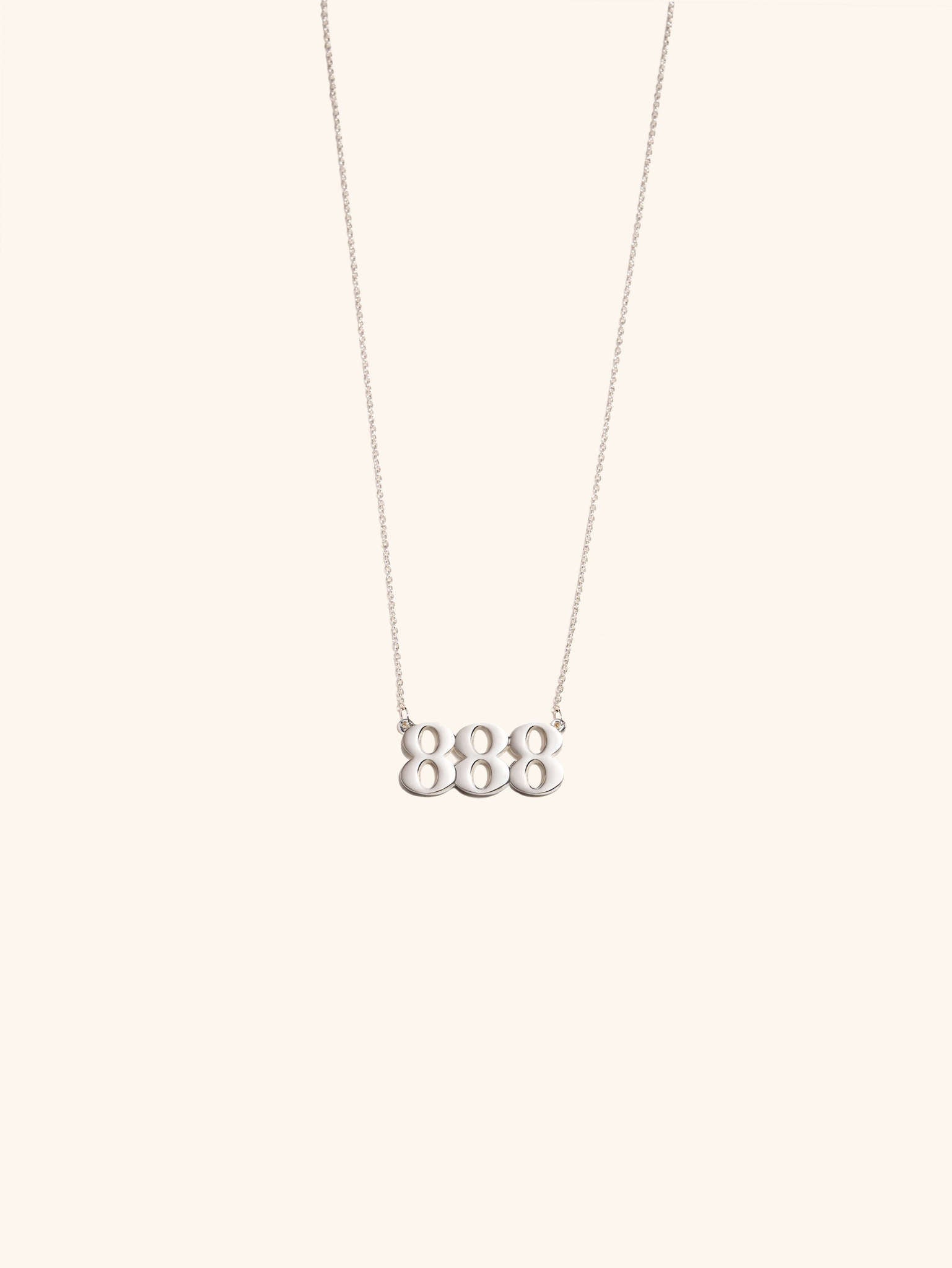 Angel Number 888 Silver Necklace