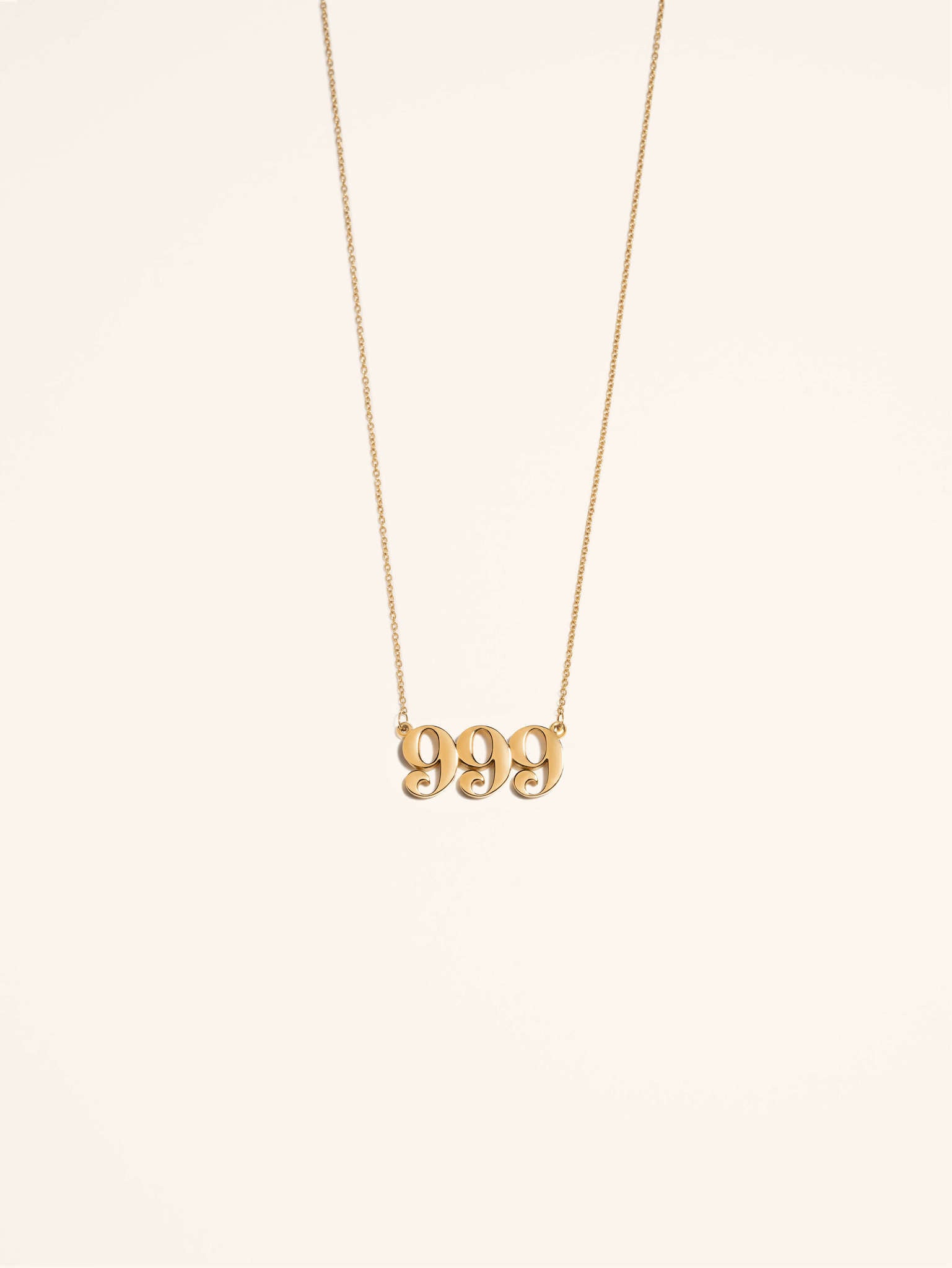 Angel Number 999 Gold Necklace