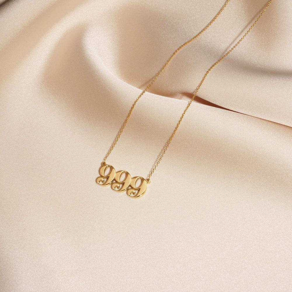 Gold or Silver Angel Number Necklace - Choose Your Number