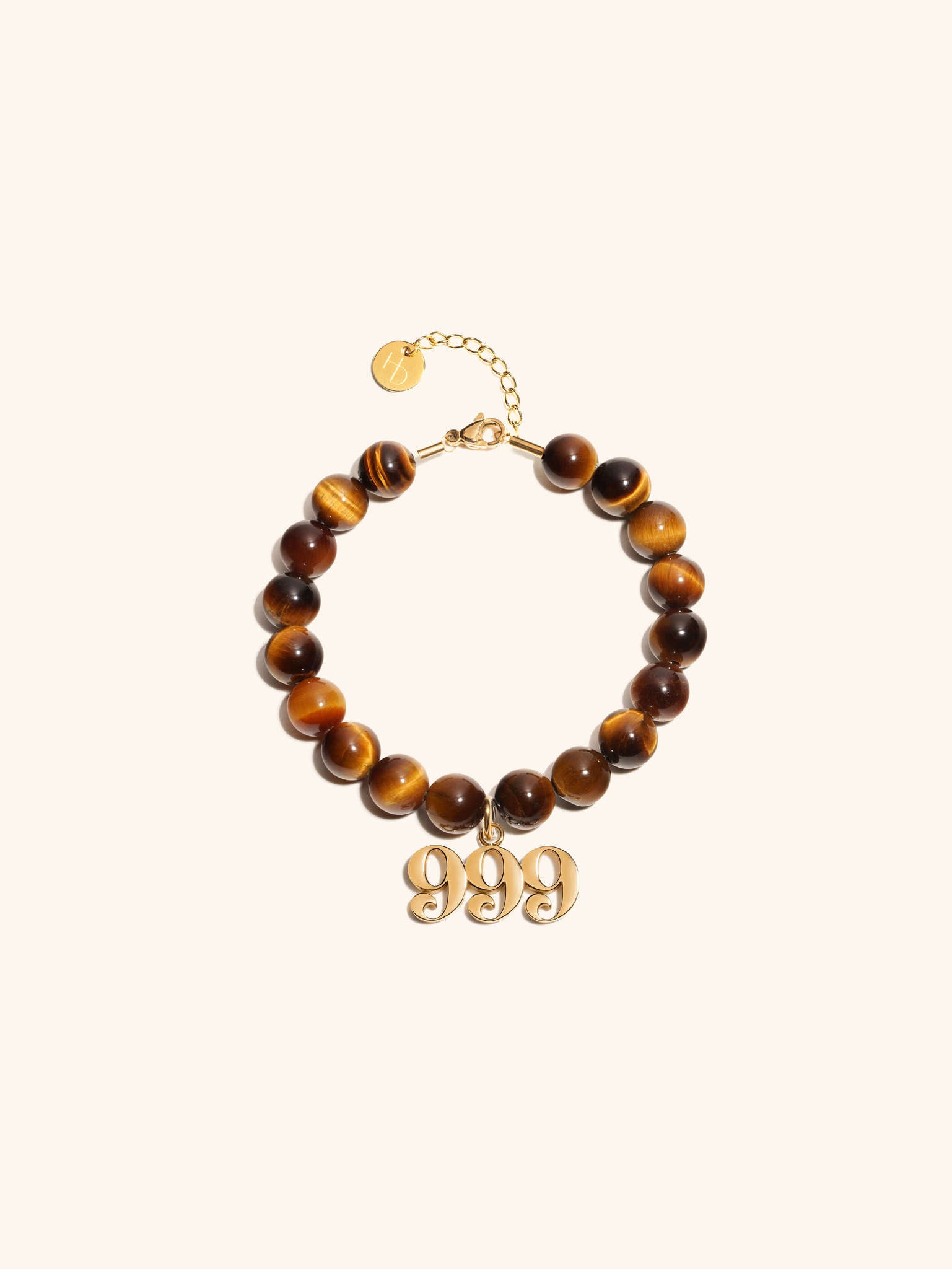 Gemstone Bracelet with Angel Number Charm | Amethyst or Tiger Eye | Gold or Silver