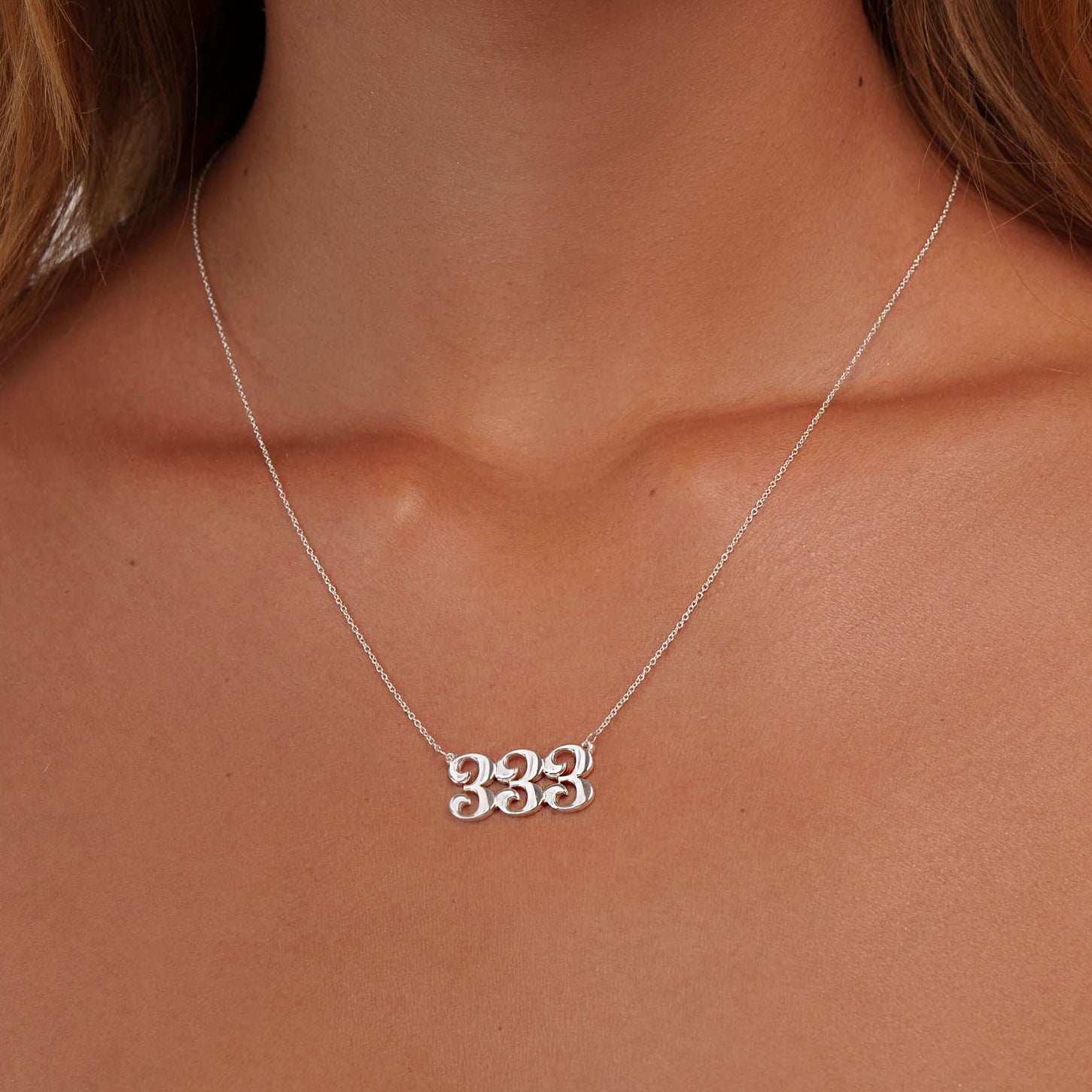 silver 333 necklace unique design 