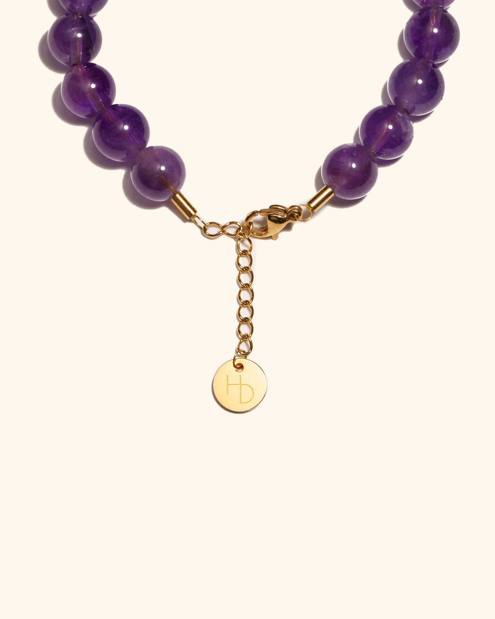 Angel Number 333 Amethyst Gemstone Gold Charm Bracelet