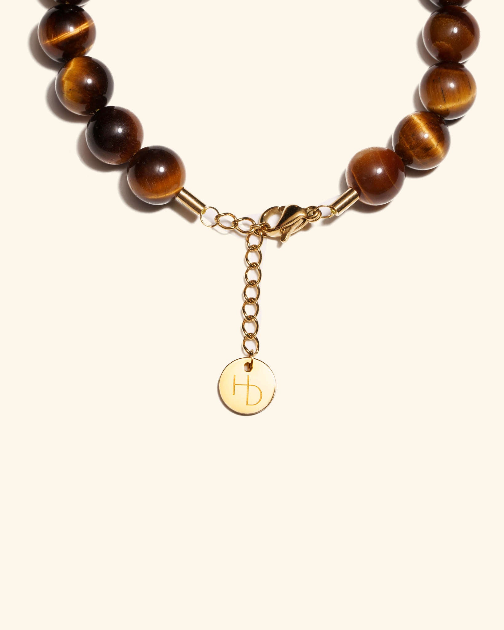 Angel Number 444 Tiger's Eye Gemstone Gold Charm Bracelet